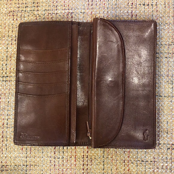 RALPH LAUREN Brown Green Tartan Plaid Multi Billfold Coin Long Bifold Wallet - Picture 5 of 17